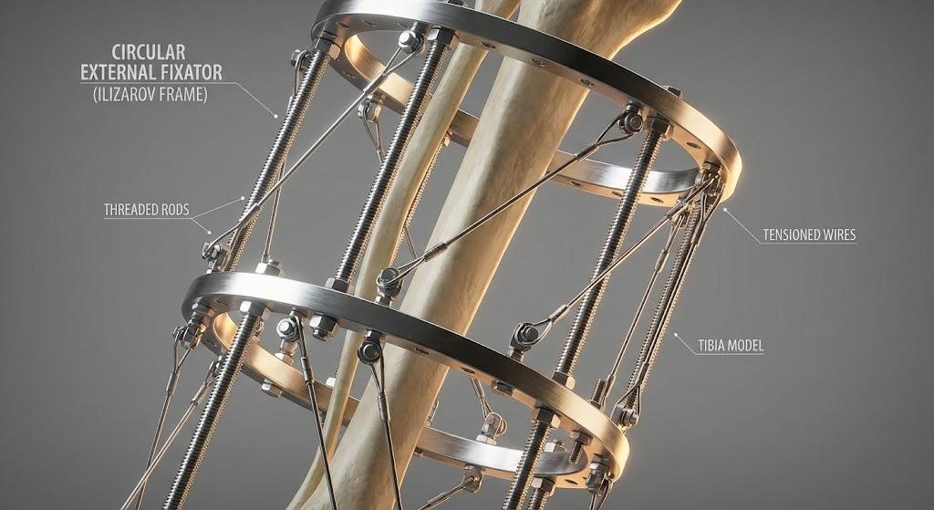 W jakiej chirurgii ortopedycznej stosuje się urządzenie stabilizujące zewnętrzne?