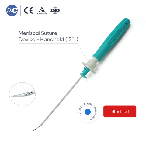 Meniscal Suture Device Handheld (15&deg;) | Minim&aacute;lisan invaz&iacute;v artroszk&oacute;pos meniszkusz jav&iacute;t&oacute; rendszer