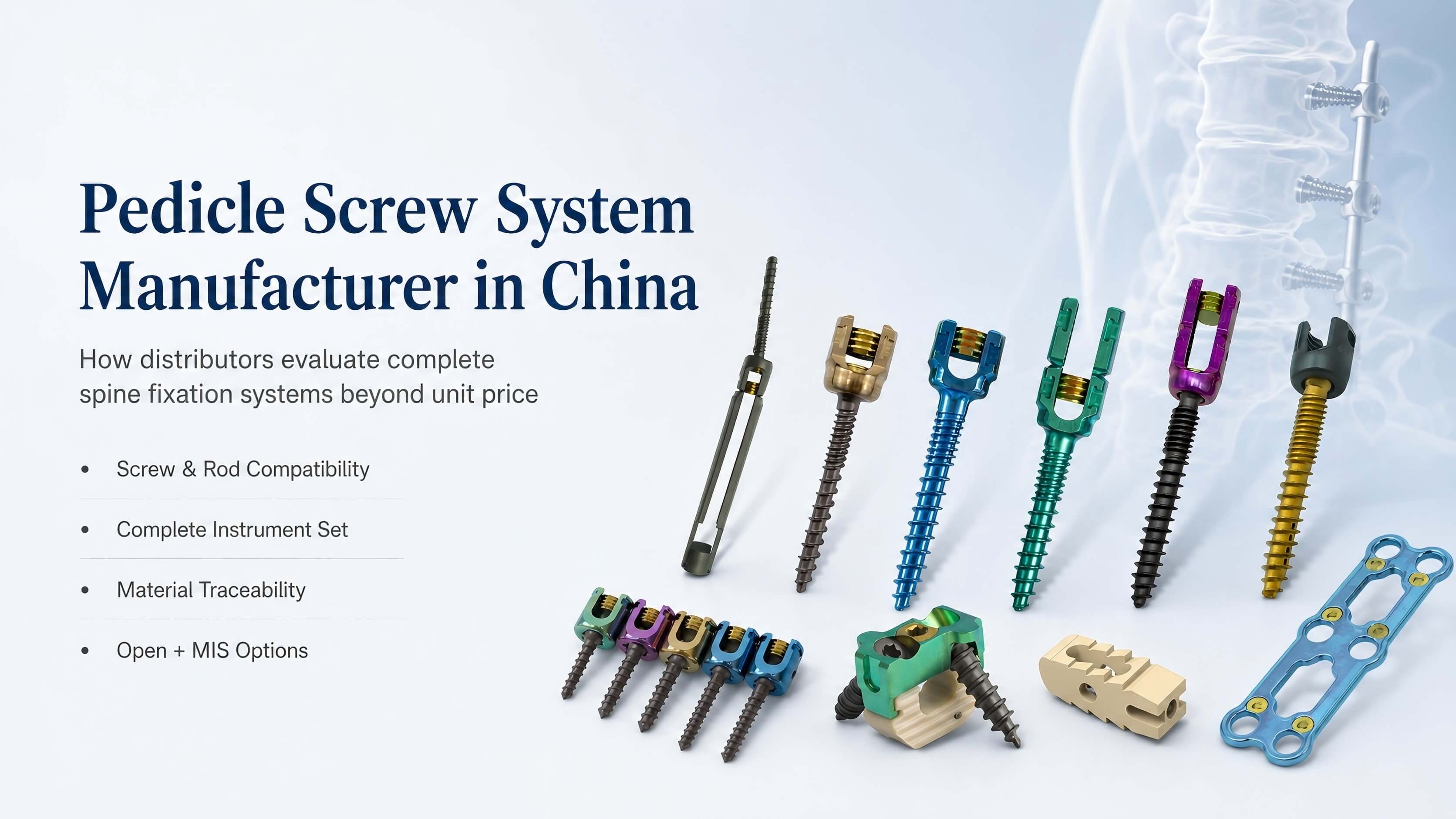 Otu esi enyocha onye nrụpụta sistemu pedicle screw na China