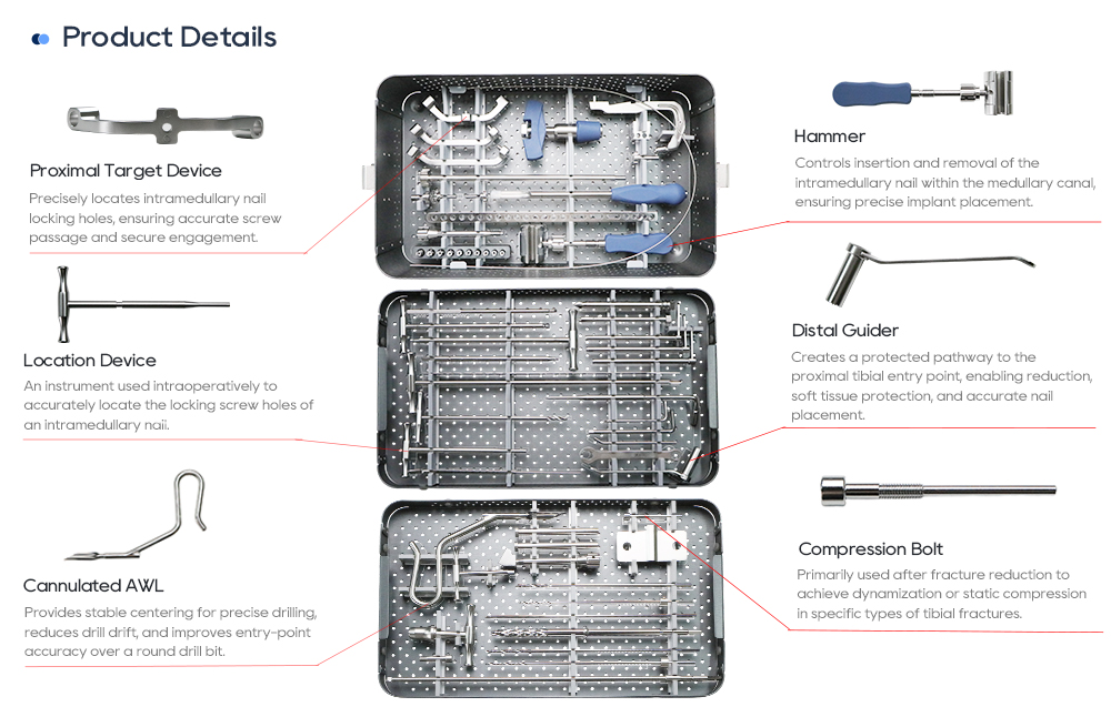 د نوي Tibial Intramedullary Nail Instrument Set | XC Medico